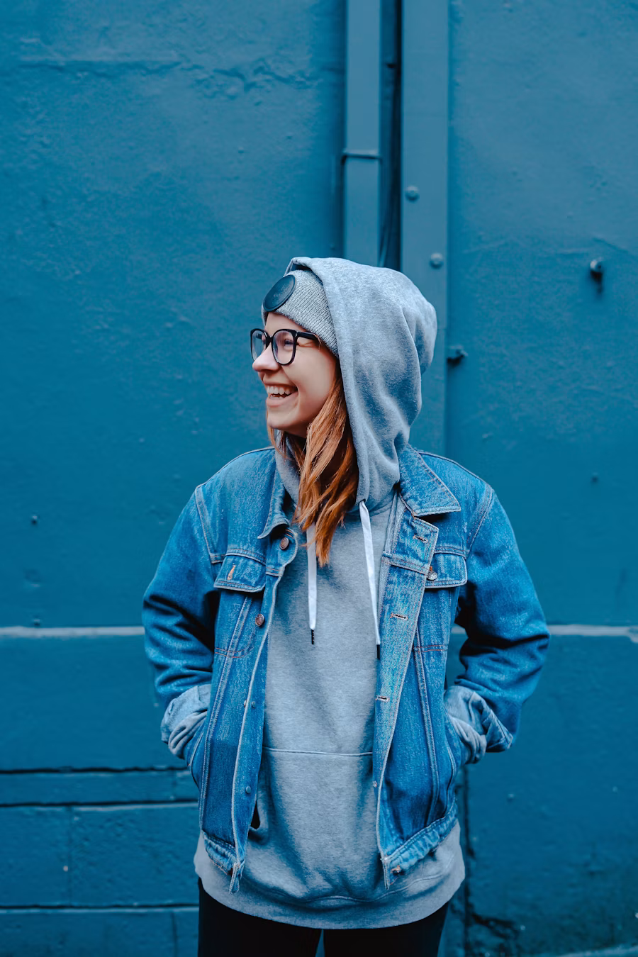 Woman smiling outdoors